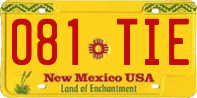 NM license plate 081TIE