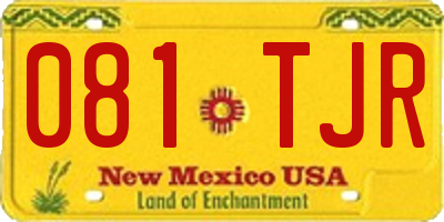 NM license plate 081TJR