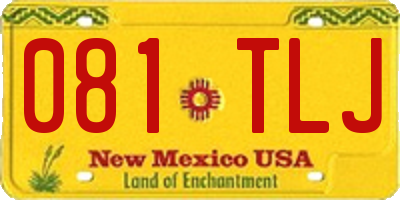 NM license plate 081TLJ