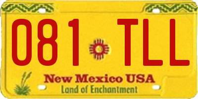 NM license plate 081TLL