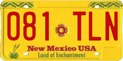 NM license plate 081TLN