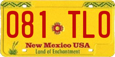 NM license plate 081TLO