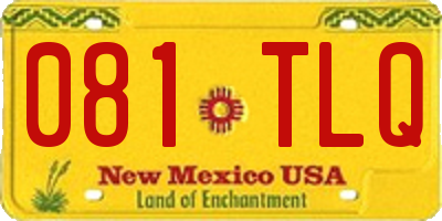 NM license plate 081TLQ