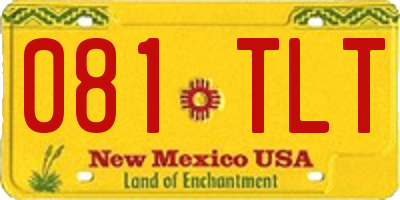 NM license plate 081TLT