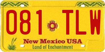 NM license plate 081TLW