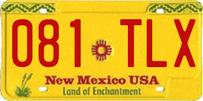NM license plate 081TLX
