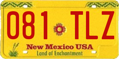 NM license plate 081TLZ