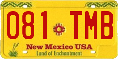 NM license plate 081TMB