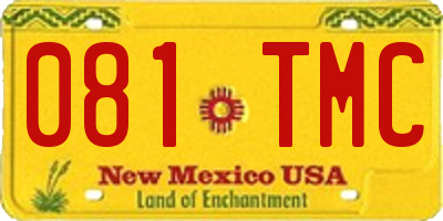 NM license plate 081TMC