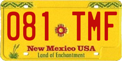 NM license plate 081TMF