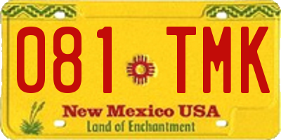NM license plate 081TMK