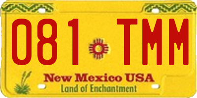 NM license plate 081TMM