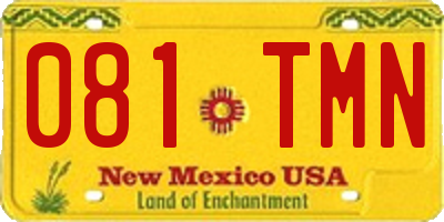 NM license plate 081TMN