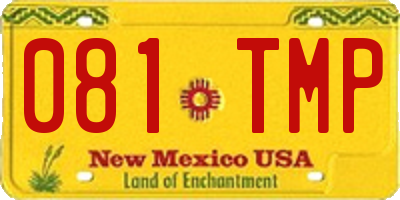 NM license plate 081TMP