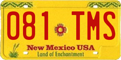 NM license plate 081TMS