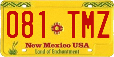 NM license plate 081TMZ