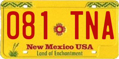 NM license plate 081TNA