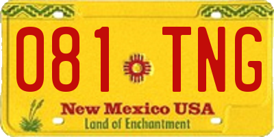 NM license plate 081TNG