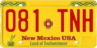 NM license plate 081TNH