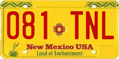 NM license plate 081TNL