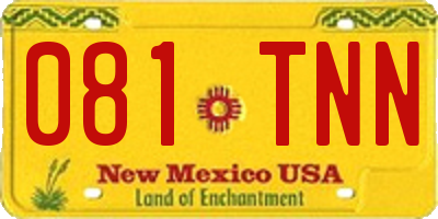 NM license plate 081TNN