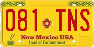 NM license plate 081TNS