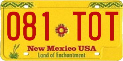 NM license plate 081TOT