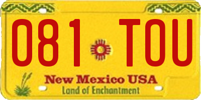 NM license plate 081TOU