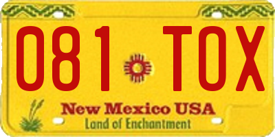 NM license plate 081TOX