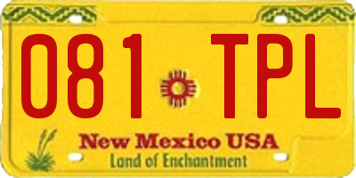NM license plate 081TPL