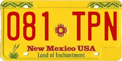 NM license plate 081TPN