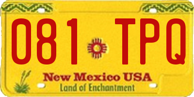 NM license plate 081TPQ
