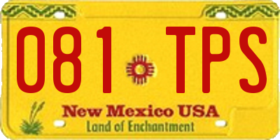 NM license plate 081TPS
