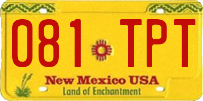 NM license plate 081TPT