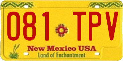 NM license plate 081TPV