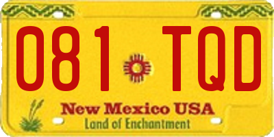 NM license plate 081TQD