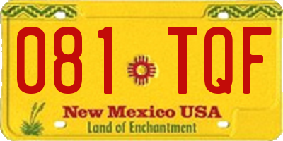 NM license plate 081TQF