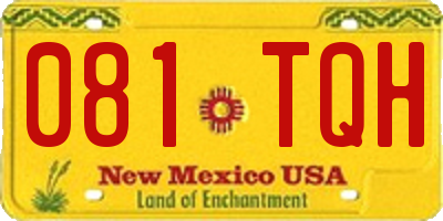 NM license plate 081TQH