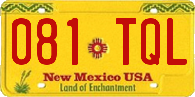 NM license plate 081TQL