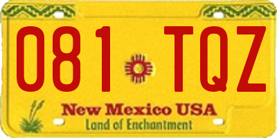 NM license plate 081TQZ