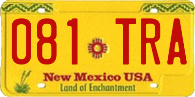 NM license plate 081TRA