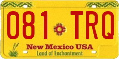 NM license plate 081TRQ