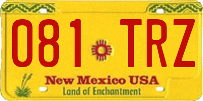 NM license plate 081TRZ