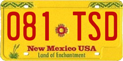 NM license plate 081TSD