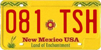 NM license plate 081TSH