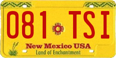 NM license plate 081TSI