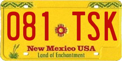 NM license plate 081TSK