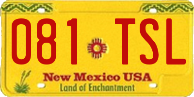 NM license plate 081TSL