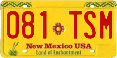 NM license plate 081TSM