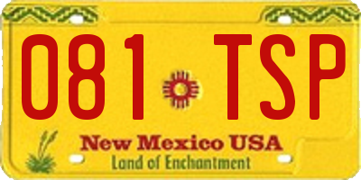NM license plate 081TSP